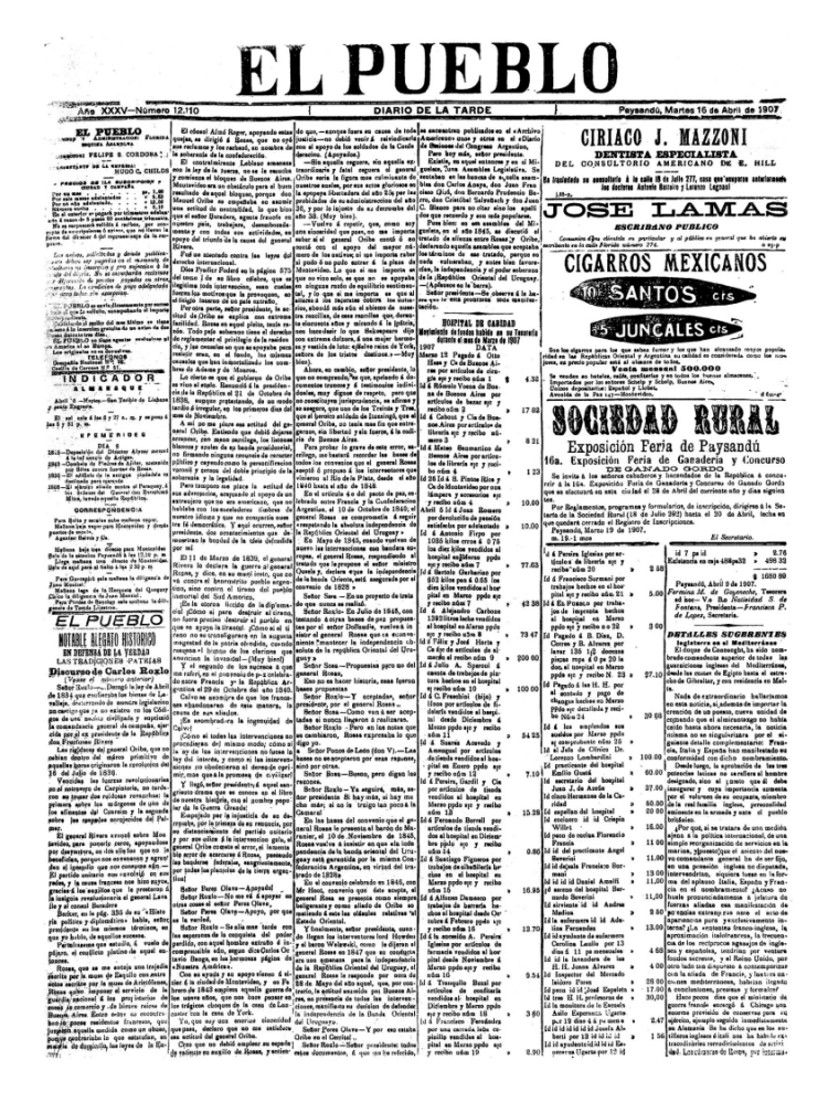 EL PUEBLO del 16/04/1907